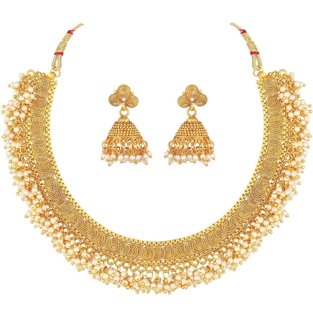 Indian Gold Necklace and Earring Set